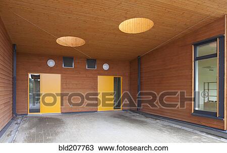 Stock Image - Contemporary School Entrance. Fotosearch