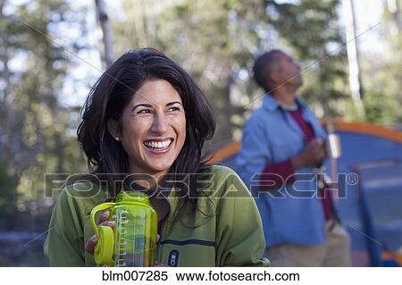Couple camping View Large Photo Image Stock Photography - Couple camping. Fotosearch