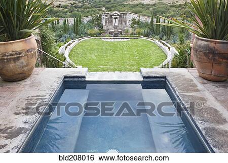 Decorative Pool at the Casa Luna Ranch View Large Photo Image Stock Photograph - Decorative Pool at the Casa Luna Ranch. Fotosearch