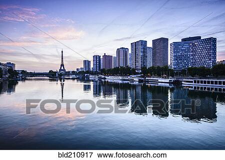 Stock Photo - Eiffel Tower and Seine River, Paris, France. Fotosearch