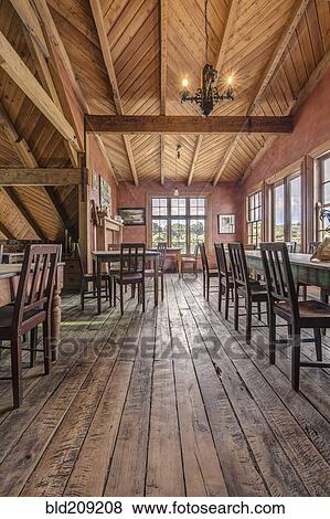 Empty chairs and tables in restaurant View Large Photo Image Stock Photo - Empty chairs and tables in restaurant. Fotosearch