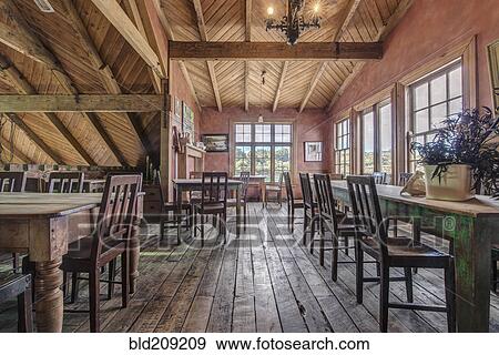 Stock Photo - Empty chairs and tables in restaurant. Fotosearch