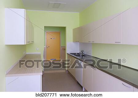 Stock Image - Empty Hospital Kitchen. Fotosearch