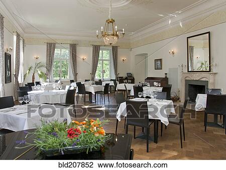 Stock Image - Empty luxury restaurant. Fotosearch