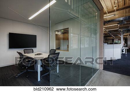 Stock Image - Empty meeting room in office. Fotosearch