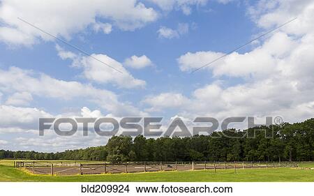 Picture - Empty riding ring on horse farm. Fotosearch