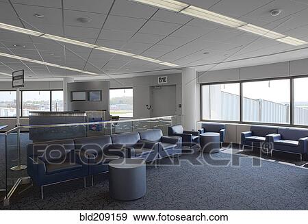 Empty waiting area in airport View Large Photo Image Stock Photo - Empty waiting area in airport. Fotosearch