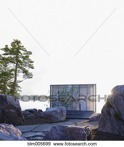 Stock Photo - Exterior of modern house. Fotosearch