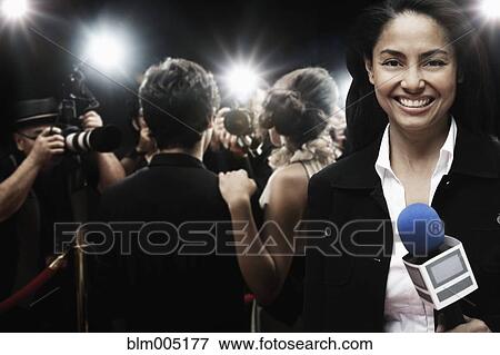 Stock Photo - Filipino broadcaster at red carpet event. Fotosearch