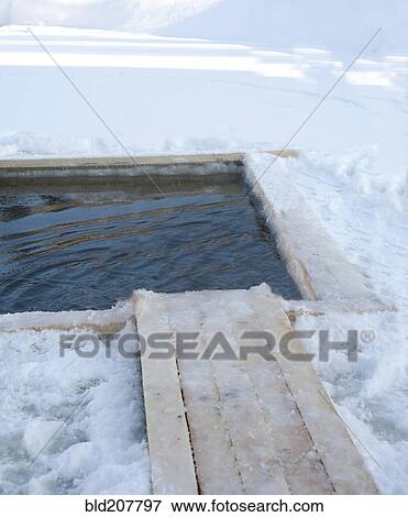 Stock Photo - Fishing Ice Hole. Fotosearch