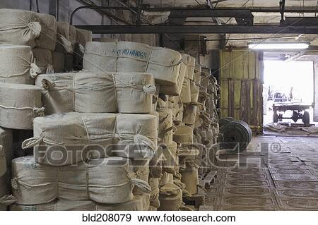 Stock Photo - Flax Stored in Bags. Fotosearch