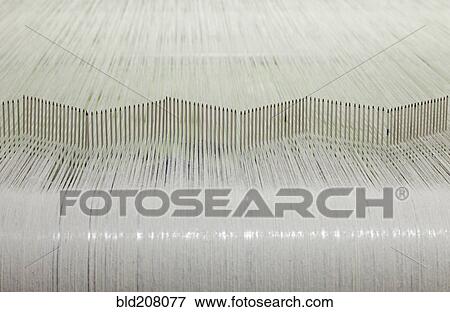Stock Photo - Flax Threads on a Loom. Fotosearch