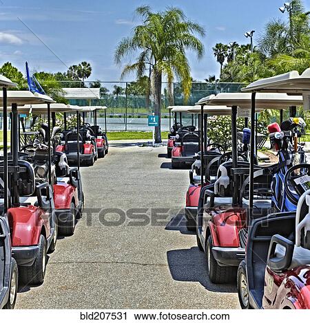 Fleet of Golf Carts View Large Photo Image Stock Image - Fleet of Golf Carts. Fotosearch