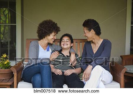 Grandmother, mother and son on porch View Large Photo Image Stock Photo - Grandmother, mother and son on porch. Fotosearch