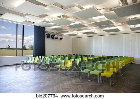 Picture - Green Chairs in a Presentation Room. Fotosearch