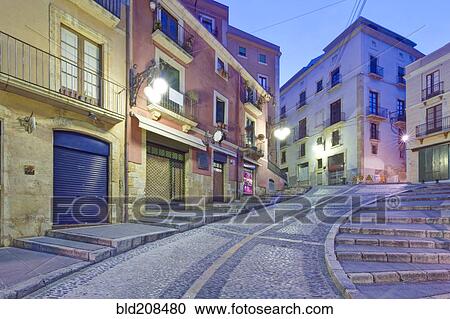 Historic old town in the center of Tarragona, with steep cobbled streets and old buildings View Large Photo Image Stock Image - Historic old town in the center of Tarragona, with steep cobbled streets and old buildings. Fotosearch