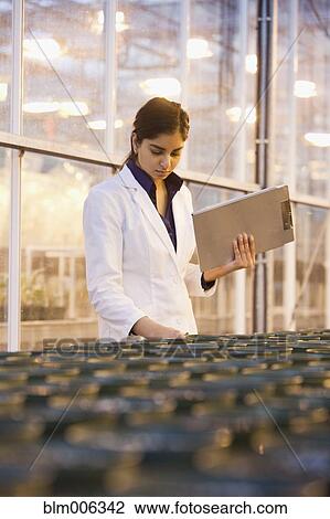 Stock Image - Indian scientist working in laboratory. Fotosearch