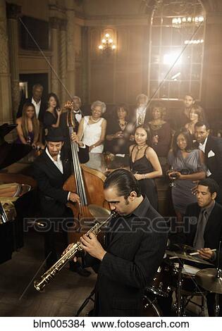 Picture - Jazz musicians performing in nightclub. Fotosearch
