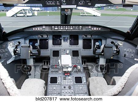 Stock Photo - Jet Airplane Cockpit. Fotosearch
