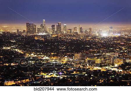 Picture - Large City at Night. Fotosearch