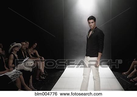 Mixed race model on runway in fashion show View Large Photo Image Stock Photograph - Mixed race model on runway in fashion show. Fotosearch