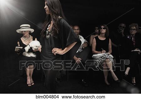 Model on runway in fashion show View Large Photo Image Picture - Model on runway in fashion show. Fotosearch
