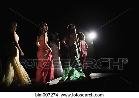 Picture - Models on fashion runway. Fotosearch