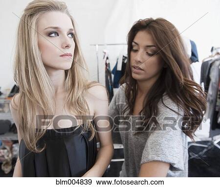 Stock Photo - Models preparing for fashion show. Fotosearch