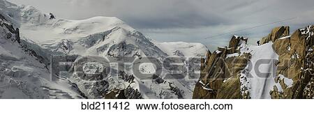 Stock Image - Mountaineers near Mt. Blanc, Chamonix, France. Fotosearch
