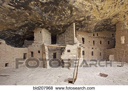 Stock Photo - Native American Cliff Dwellings. Fotosearch