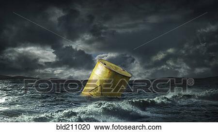 Oil barrel floating in stormy sea View Large Photo Image Stock Image - Oil barrel floating in stormy sea. Fotosearch