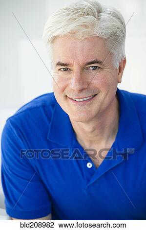 Stock Image - Older Caucasian man smiling. Fotosearch