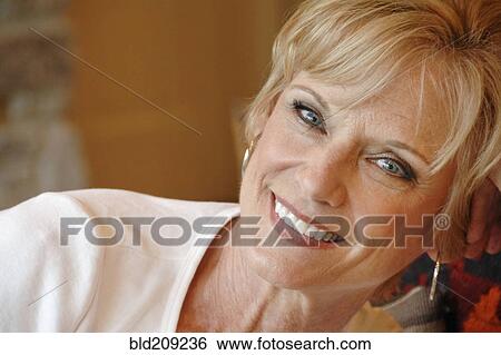 Stock Photograph - Older Caucasian woman smiling. Fotosearch