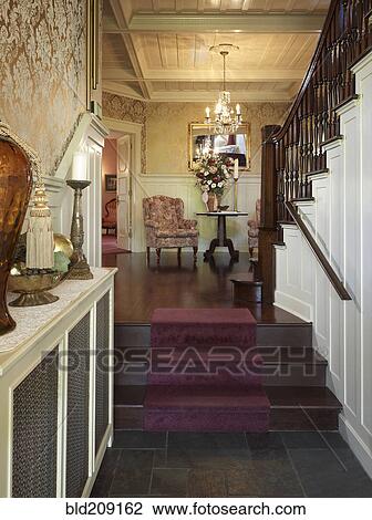 Stock Image - Ornate corridor in Victorian house. Fotosearch