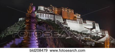 Stock Photo - Potala Palace at night. Fotosearch