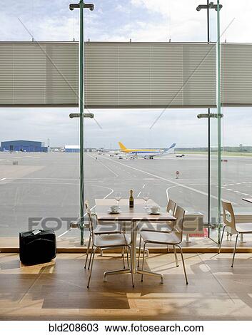 Stock Image - Restaurant in Tallinn Airport in Estonia. Fotosearch