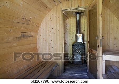 Stock Photograph - Rounded Sauna Interior. Fotosearch
