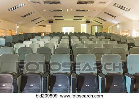 Seats in empty auditorium View Large Photo Image Stock Photo - Seats in empty auditorium. Fotosearch