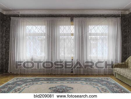 Sheer curtains in sitting room View Large Photo Image Stock Image - Sheer curtains in sitting room. Fotosearch