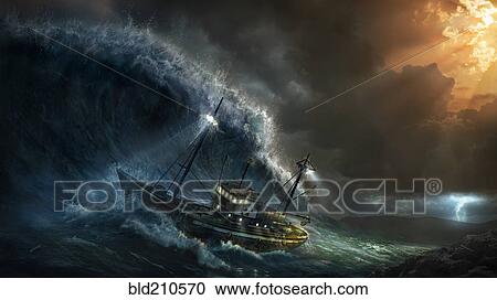 Ship rolling in stormy sea View Large Photo Image Stock Image - Ship rolling in stormy sea. Fotosearch