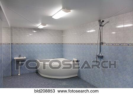 Stock Image - Shower, bath and sauna facilities. Fotosearch