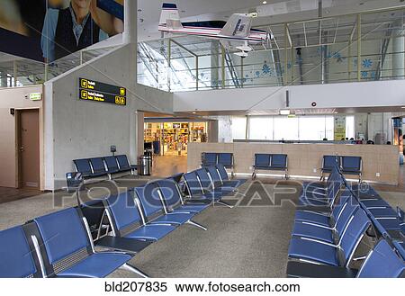Stock Photography - Sitting area in empty airport. Fotosearch