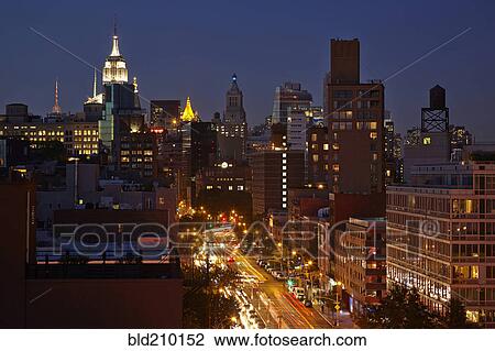 Skyline lit up at night, New York, New York, United States View Large Photo Image Stock Image - Skyline lit up at night, New York, New York, United States. Fotosearch