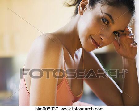 Stock Photo - Smiling Hispanic woman. Fotosearch