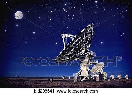 Stars and full moon over satellite dishes in desert, Socorro, New Mexico, United States View Large Photo Image Stock Image - Stars and full moon over satellite dishes in desert, Socorro, New Mexico, United States. Fotosearch