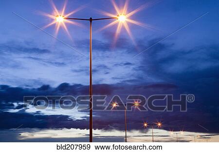 Street Lights at Dusk View Large Photo Image Stock Photo - Street Lights at Dusk. Fotosearch