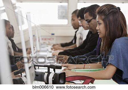 Students working in computer lab View Large Photo Image Stock Image - Students working in computer lab. Fotosearch