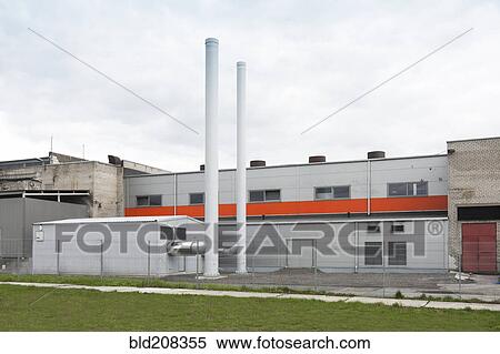 The exterior of a factory View Large Photo Image Stock Photography - The exterior of a factory. Fotosearch