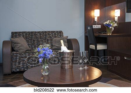 Stock Image - The interior of a modern hotel in Tallinn. Fotosearch