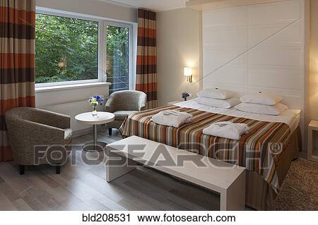 Stock Image - The interior of a modern hotel in Tallinn. Fotosearch